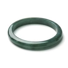 雪森 | 冰糯起膠深藍綠飄雪細平安鐲 / 手圍18.5 | 天然A貨翡翠鐲