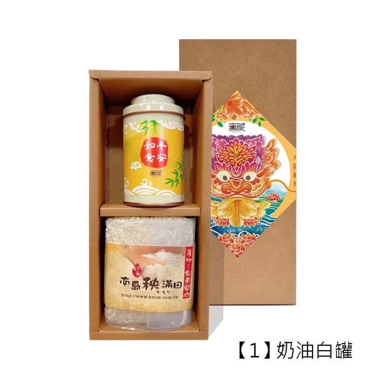 G【無藏】端午公益茶米禮盒 — 蕎麥烏龍+台灣米(牛皮盒)