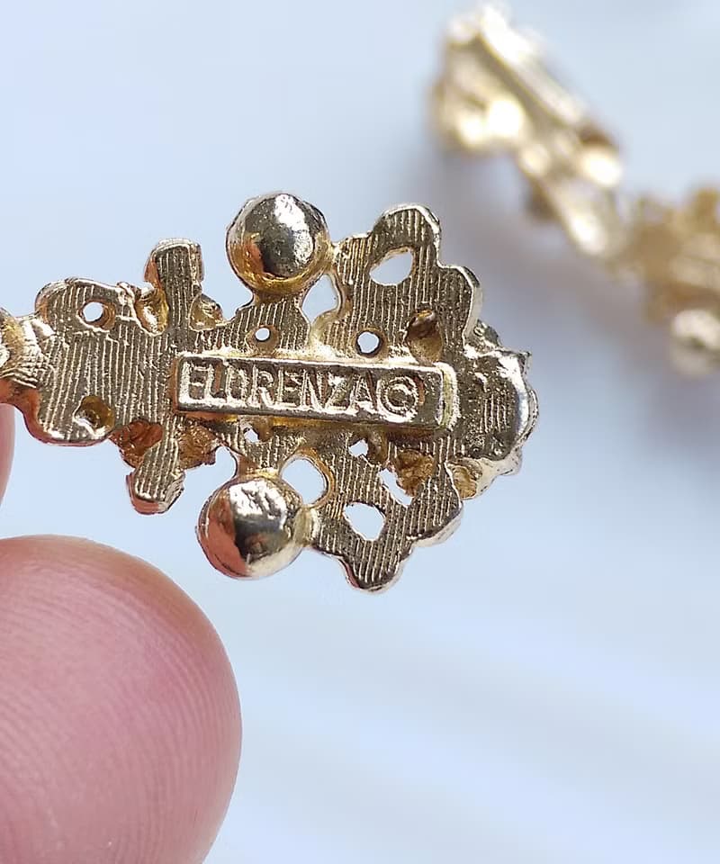 Vintage Jewelry 西洋古董飾品 FLORENZA 浪漫繁星花朵 夾式耳環