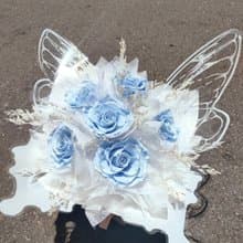 【蕎翎工作室】厄瓜多永生玫瑰蝴蝶花束