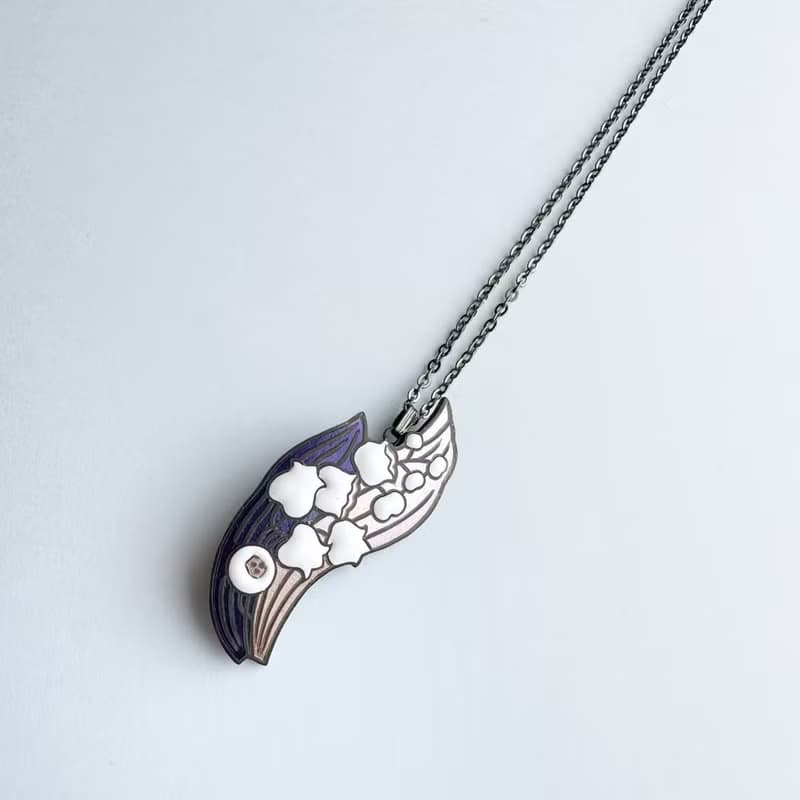 すずらん 【Purple】七宝焼のペンダント 丹銅メタル七宝
