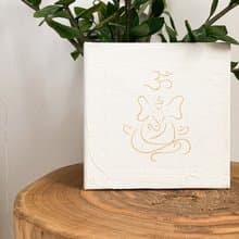 Ganesha Textured white sculptural painting Hindu ethnic Ganapati home decor