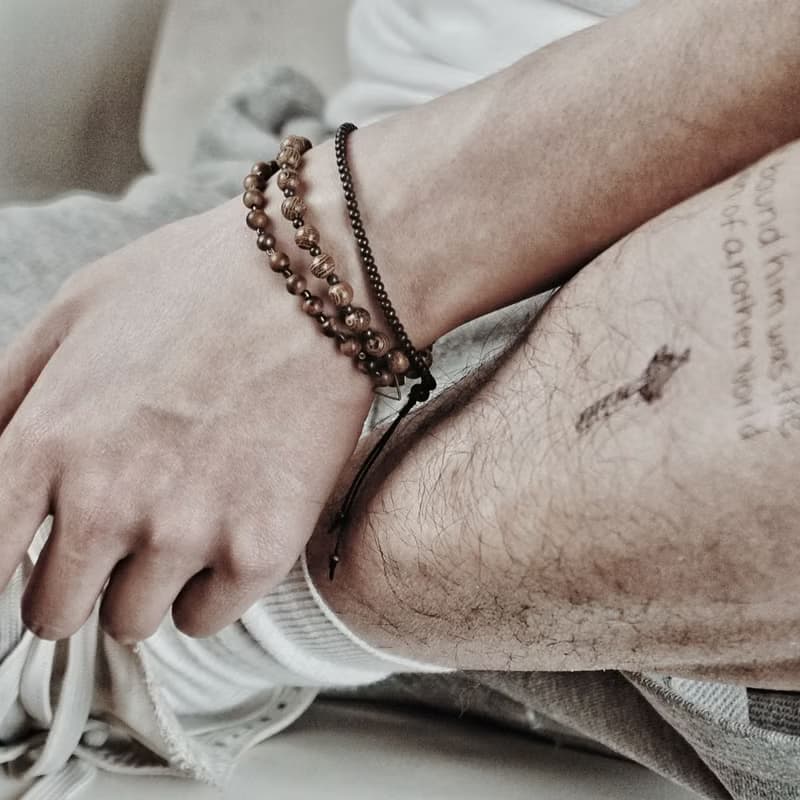 Op.14 復古天然石手鏈 古法手工做舊 非洲花梨木