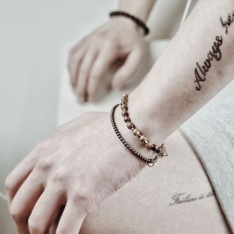 Op.14 復古天然石手鏈 古法手工做舊 非洲花梨木