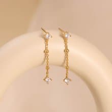 s925銀鋯石流蘇長款耳釘耳墜 經典優雅女生通勤耳飾 睡覺免摘