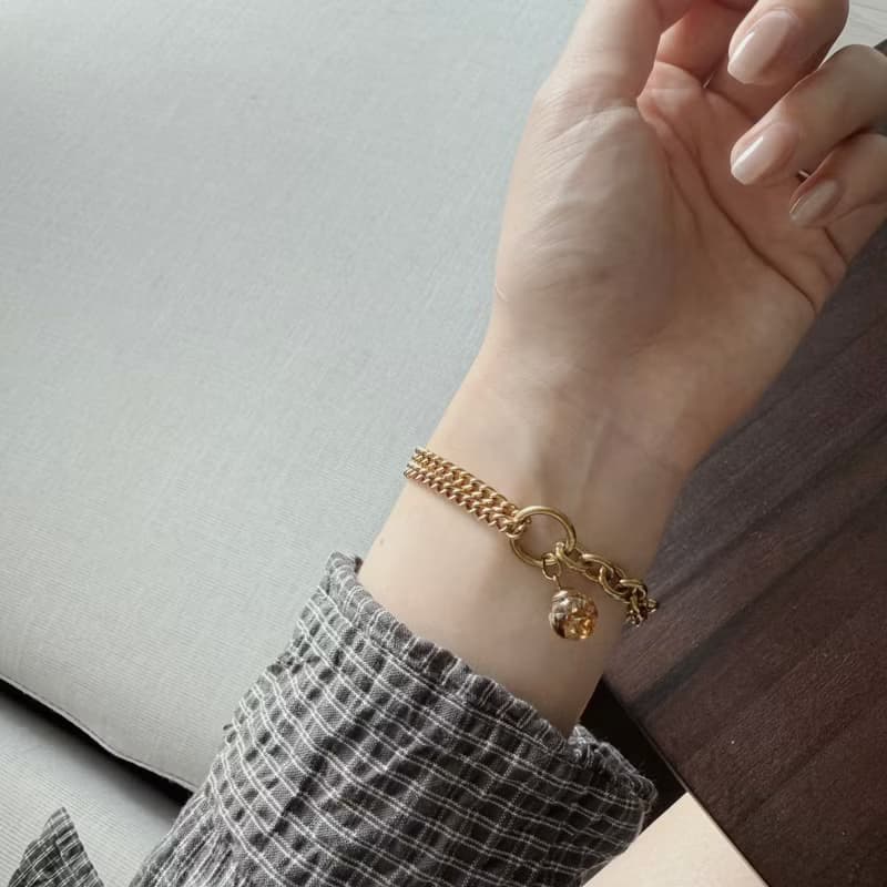 鈦鋼材質 不對稱的平衡 胎毛手鍊