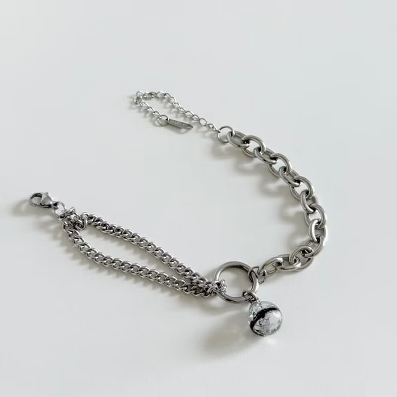 鈦鋼材質 不對稱的平衡 胎毛手鍊