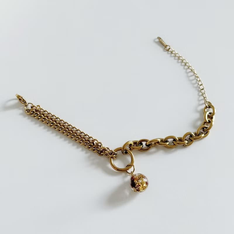 鈦鋼材質 不對稱的平衡 胎毛手鍊