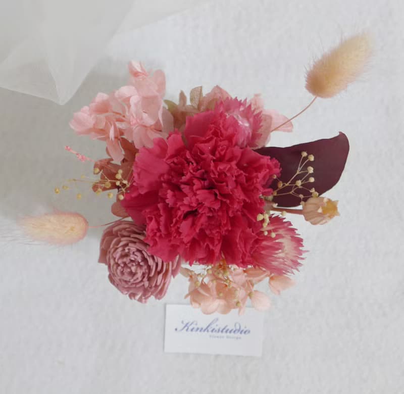 永生康乃馨盆花 結婚捧花永生乾燥花情人節畢業花束生日禮物七夕