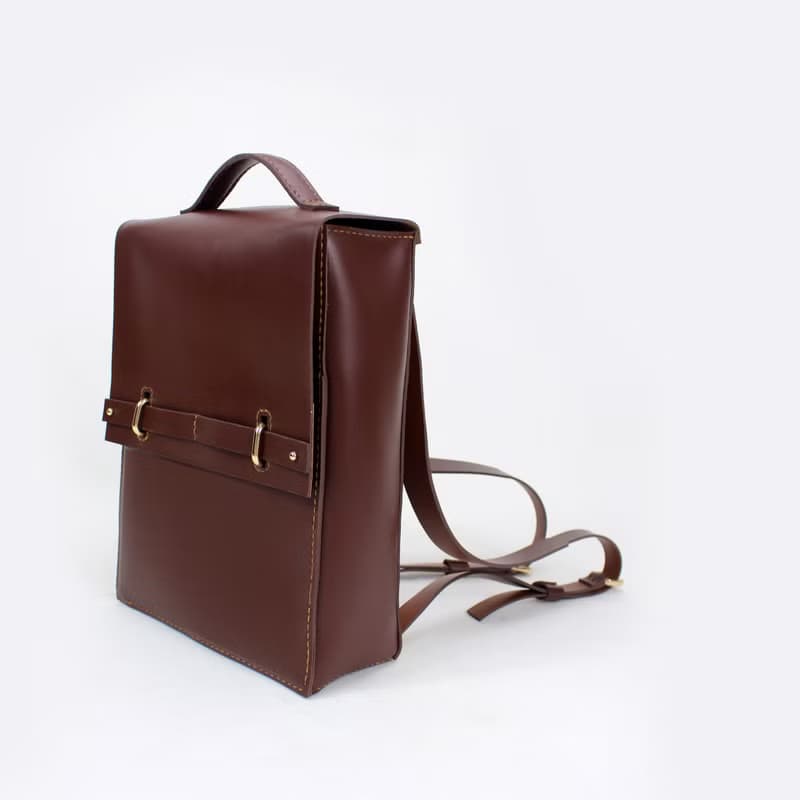 TaneLa 全手作 後背包 手拎包 棕色 黑朱古力 香港設計