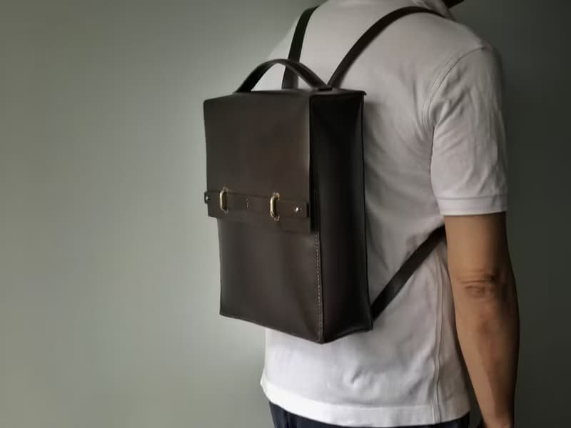 TaneLa 全手作 後背包 手拎包 棕色 黑朱古力 香港設計