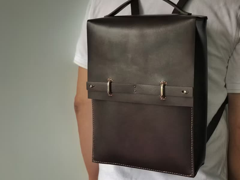 TaneLa 全手作 後背包 手拎包 棕色 黑朱古力 香港設計