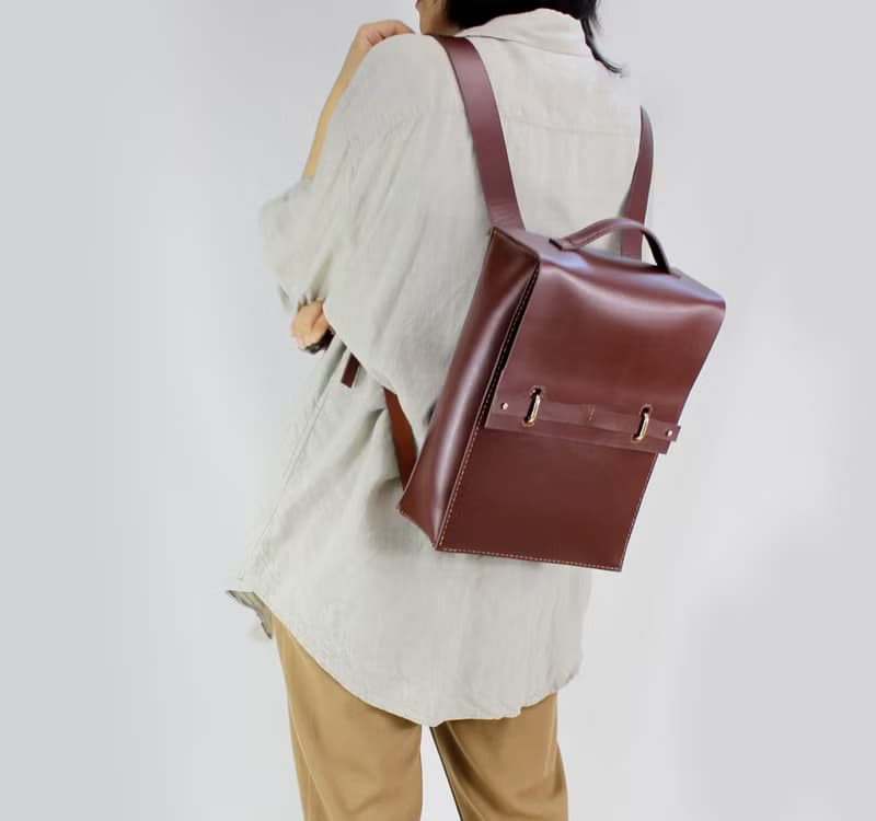 TaneLa 全手作 後背包 手拎包 棕色 黑朱古力 香港設計