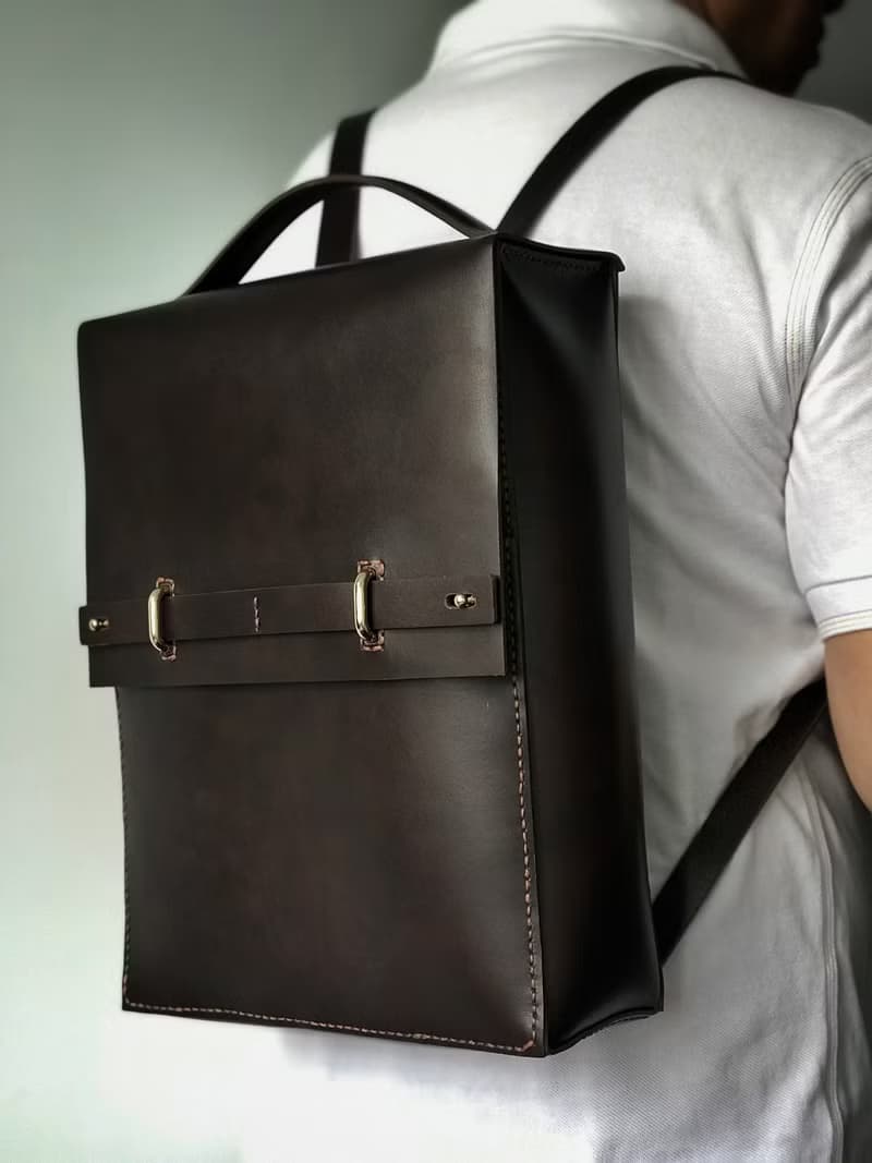 TaneLa 全手作 後背包 手拎包 棕色 黑朱古力 香港設計