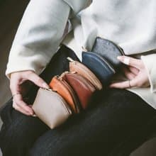 真皮貝殼Mini零錢包 X0002 黑/紅棕Y/黃棕Y/淺油皮/藍/灰N