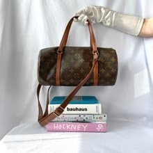 LV Monogram Papillon 30 圓筒形手提袋贈送肩帶則斜背包 中古