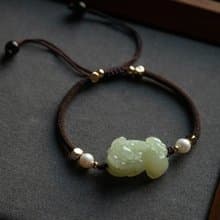 和田玉貔貅手鏈情侶款