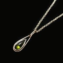 【水晶系列】高品質綠碧璽 925簡約純銀吊墜