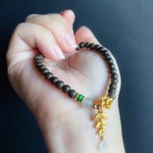 天然緬甸玉翡翠 平安扣 沉香 手鍊 禮物 設計款 財源廣進