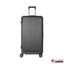 【CROWN】28吋 BOXY 前開框架胖胖拉桿箱 託運箱  鐵灰