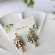 火樹銀花 - 手工串珠水晶耳環 送禮 結婚