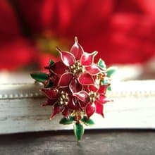 ポインセチアのブローチ　クリスマス