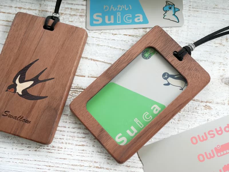 木製パスケース窓付き【ツバメ】ウォールナット