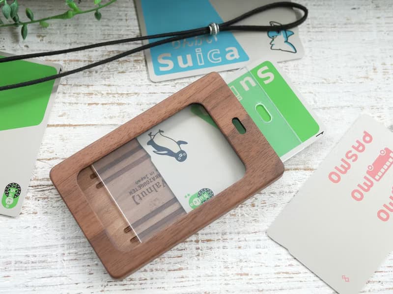 木製パスケース窓付き【ツバメ】ウォールナット