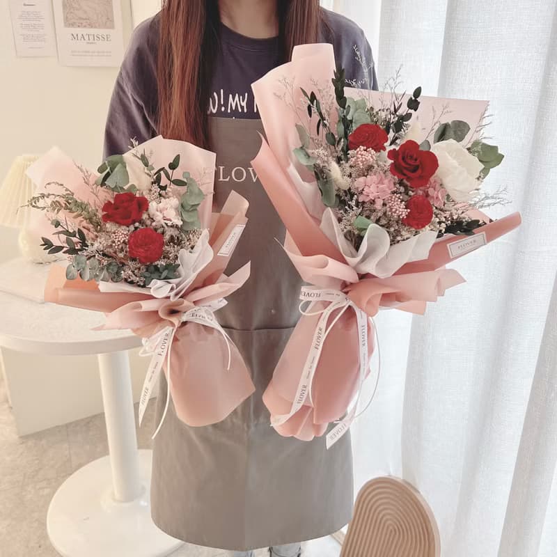 嫣紅玫瑰系列 永生花束