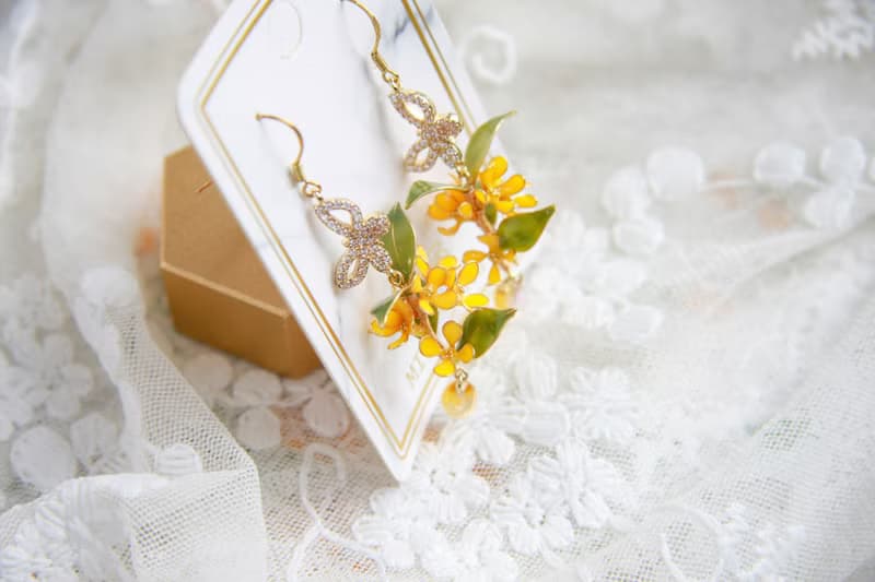【桂花耳飾】手工原創耳飾銅線樹脂 優雅 耳環/耳夾飾品