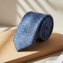 金方塊藍漸層領帶