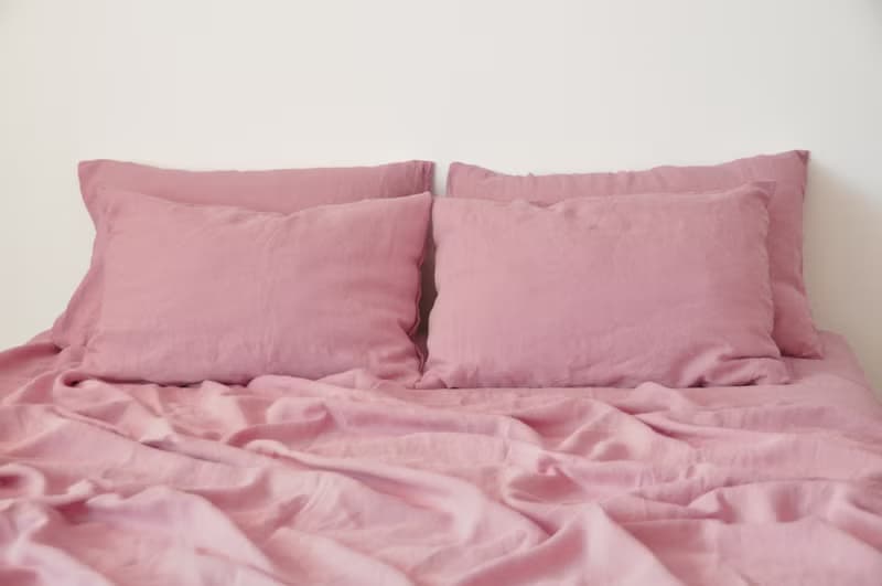 Rose pink linen flat sheet / Linen bedsheet / Softened stonewashed linen sheet