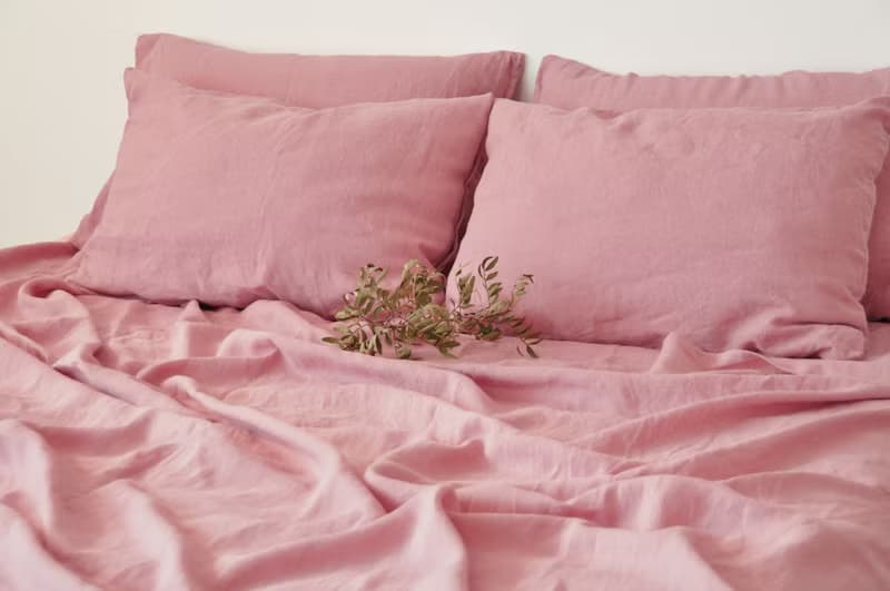 Rose pink linen flat sheet / Linen bedsheet / Softened stonewashed linen sheet