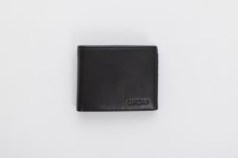 Lukbag Studio真皮短夾|平紋皮兩折短夾|經典黑【快速出貨】