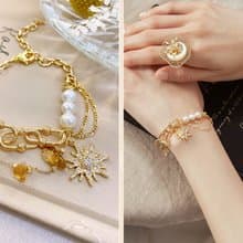 威尼斯之旅。MUCHAT手作14+18KGP黃水晶珍珠太陽手鍊