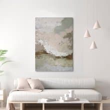 Abstract beige sage green gray painting canvas | Beige abstract | Biege Fjord 2