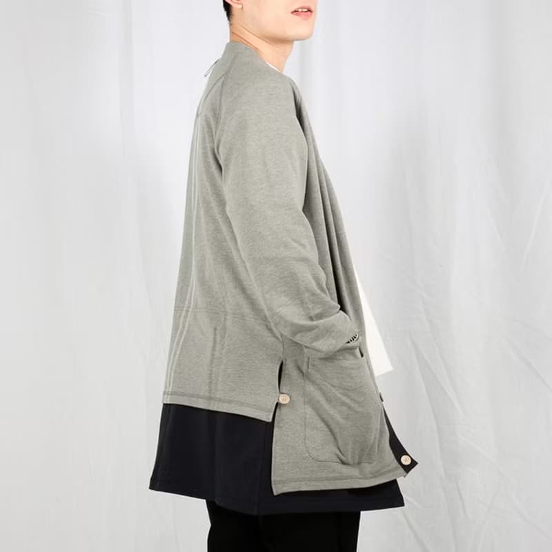 (絕版特惠)拼接結構性錯層設計長款開衫V領衛衣hoodie
