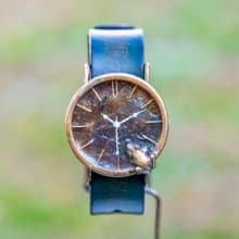 凝望朝陽中閃閃發光水面的青蛙款手錶L