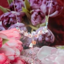 ZODIAC: 雙魚 X 鬱金香 / 閃躍鬱金香花束925銀鍍玫瑰金項鍊