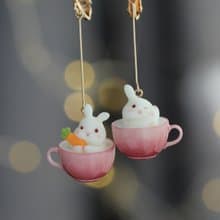 邦尼咖啡館 小兔子耳環耳夾可愛禮物