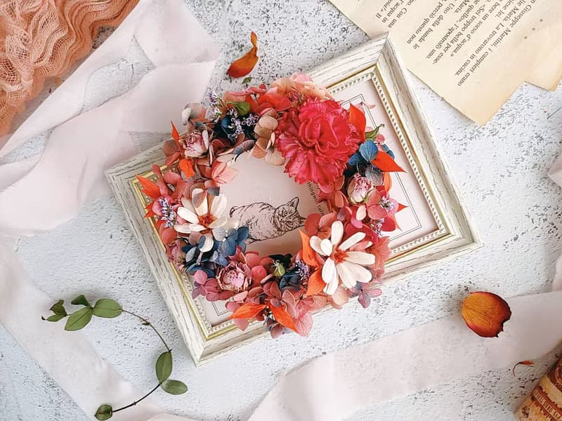 藍芯手作│康乃馨花圈・永生玫瑰 畢業花束 生日禮物 母親節禮盒
