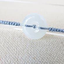 本命年【歲歲平安】平安扣翡翠絲光編織手鍊*SW48*招財開運