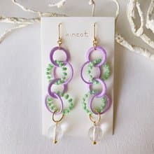 セルクル ピアス・イヤリング【パープル×グリーン】