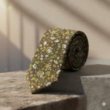 小白花咖啡領帶