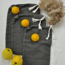 Zero waste waffle linen bag / Bags set / Reusable washable eco food storage