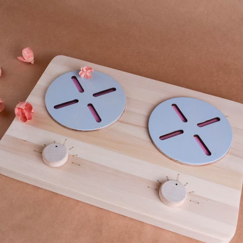 Play Kitchen Stove for Toddler Wooden Educational Montessori Play Kitchen Toy
