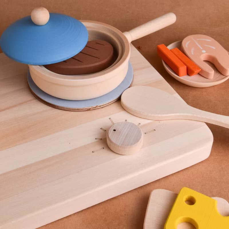 Play Kitchen Stove for Toddler Wooden Educational Montessori Play Kitchen Toy