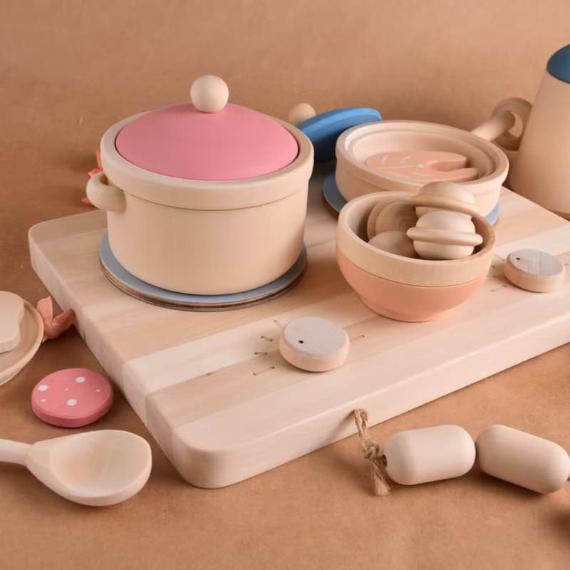 Play Kitchen Stove for Toddler Wooden Educational Montessori Play Kitchen Toy