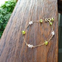 │14kgf輕珠寶│天然橄欖石.赫基蒙手鍊