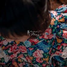 Handmade by Mina【LIBERTY系列】英式后之玫瑰蕾絲荷葉長袖洋裝